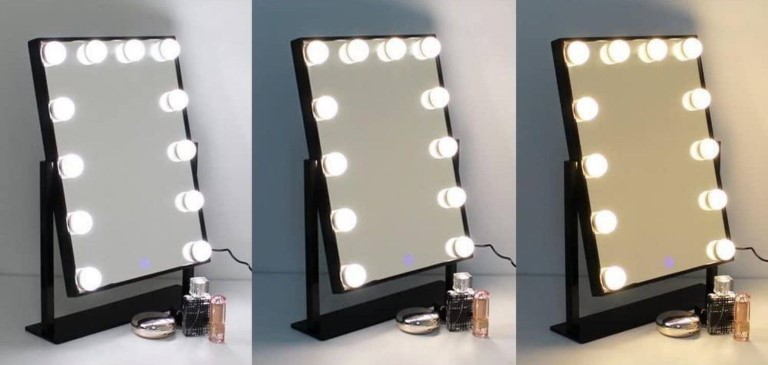 Mirror with LEDs for barbers