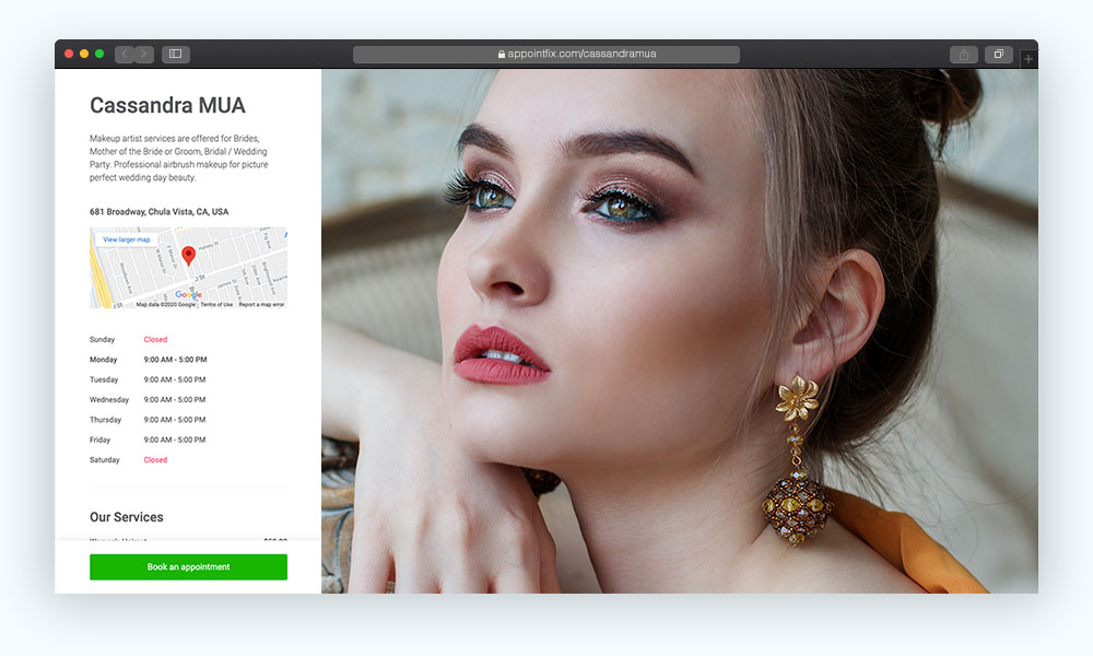Makeup artist online booking