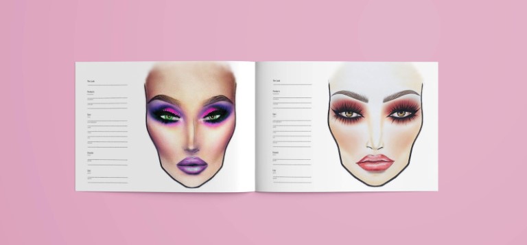 mac makeup face template