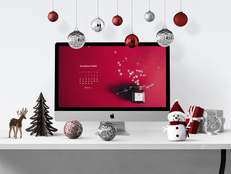December 2020 calendar wallpaper - desktop & mobile