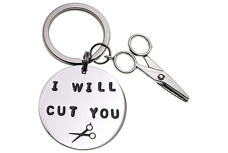 cool gift for barber keychain