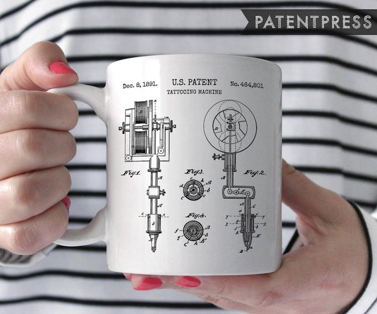 tattoo machine invention mug gift for tattoo artists