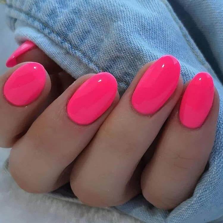 super bright pink nails