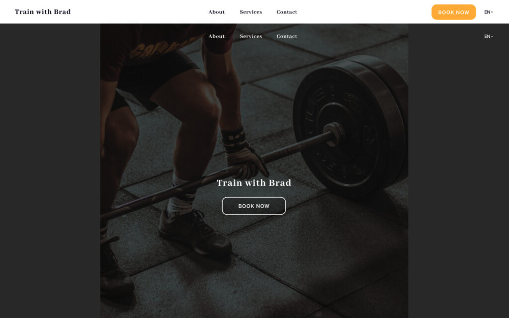 Fitness trainer online booking page