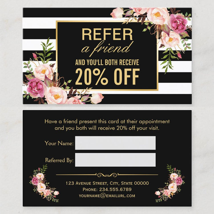 reffer-a-friend card for hair salon