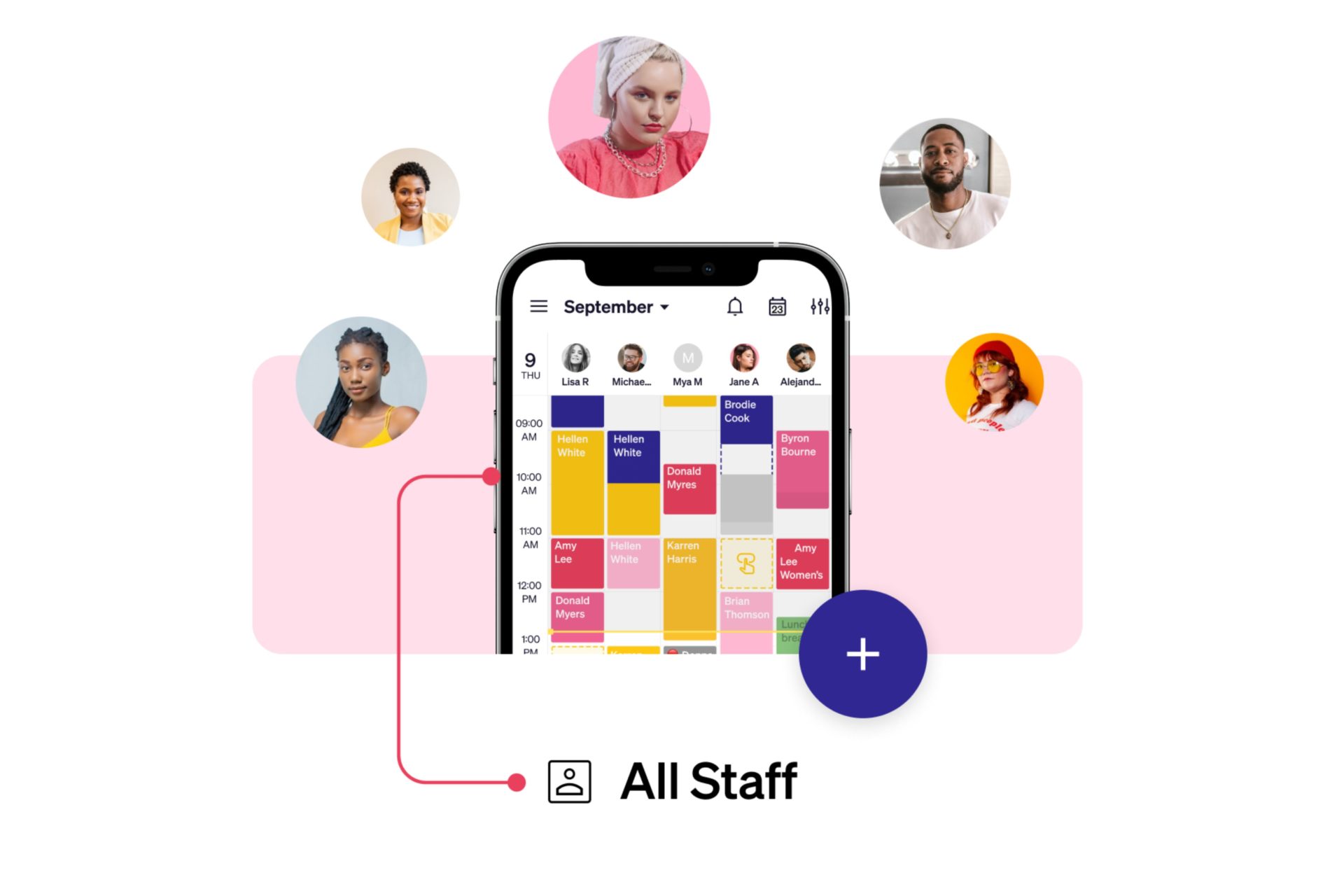 Goldie team management system for salons