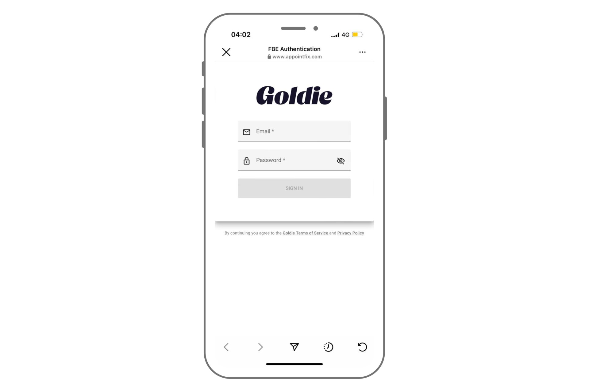 goldie-app-authentification