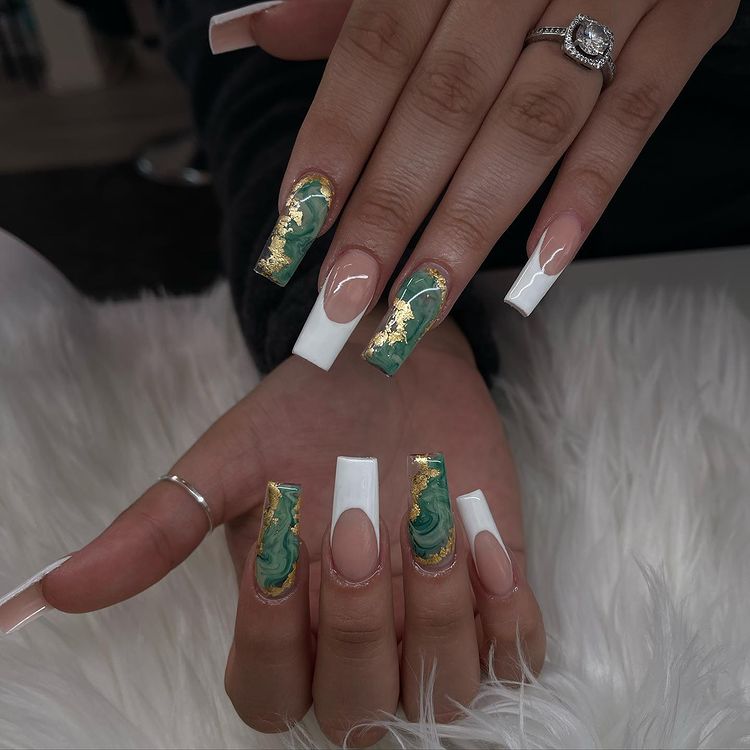 green-marble-nail-style