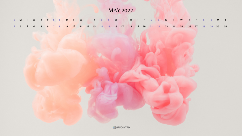 Pink dust wallpaper calendar