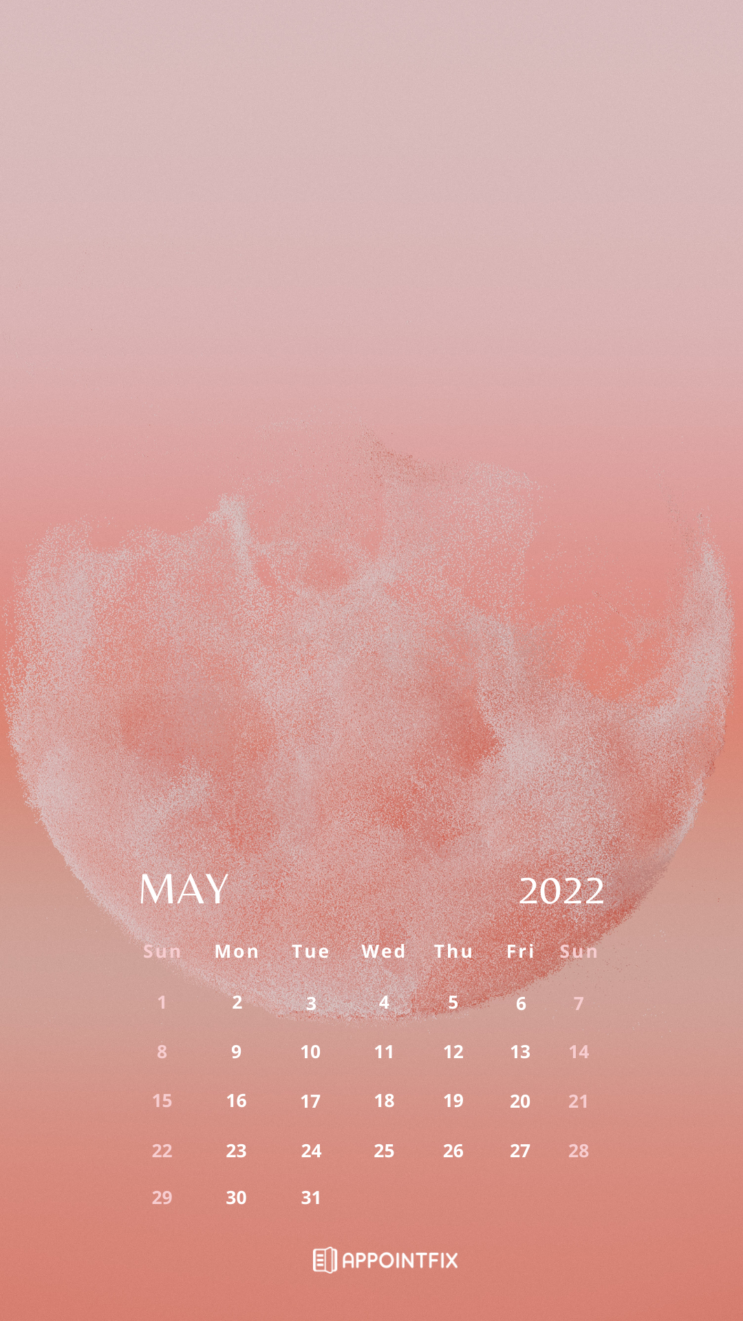 may calendar 2022 pink