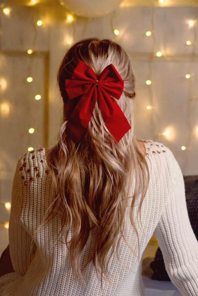Hair accessory red bow