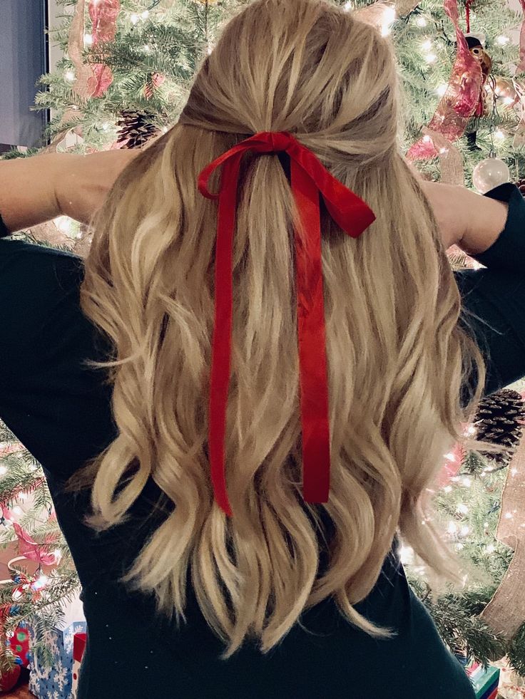 Red bow tie hairstyle