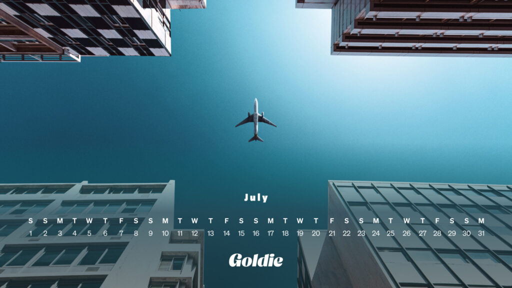 Airplane calendar wallpaper - desktop