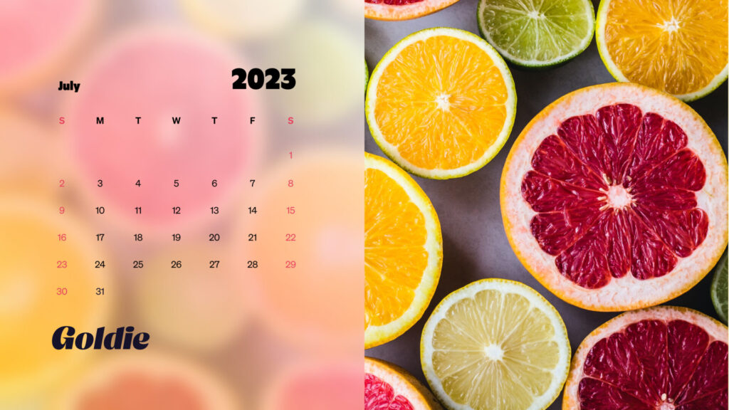 Citrus calendar wallpaper - desktop