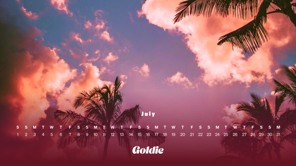 Pink sunset calendar wallpaper - desktop