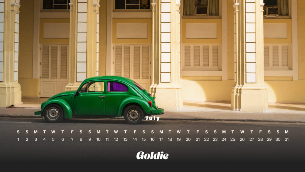 Vintage car calendar wallpaper - desktop