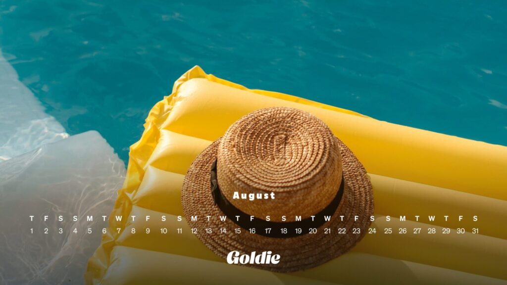 Chilling by the pool calendar wallpaper desktop