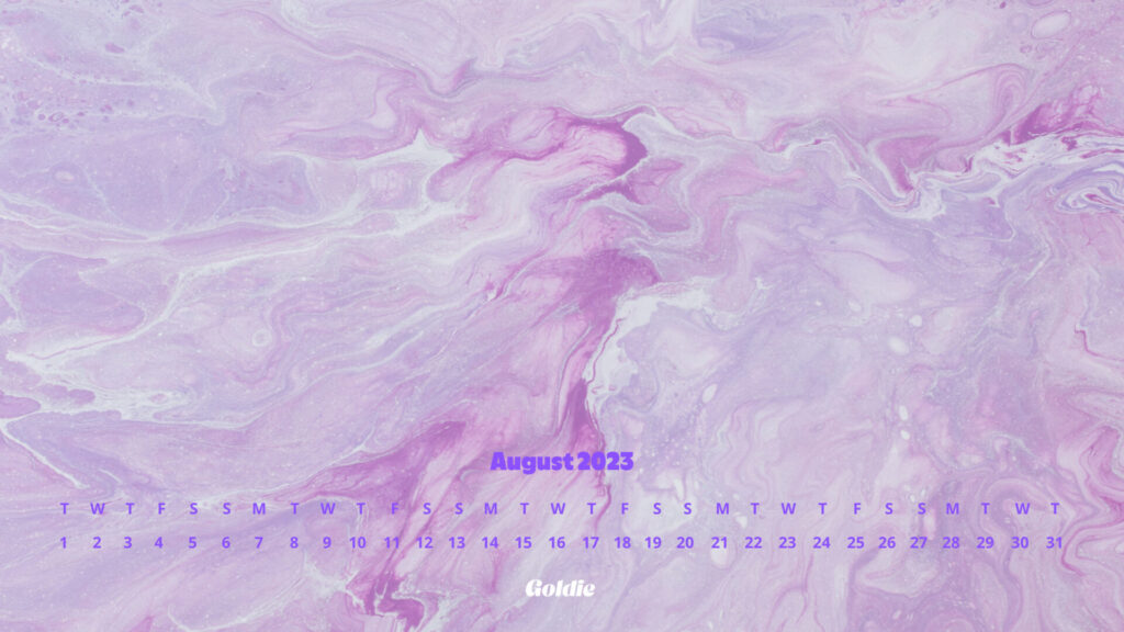 Purple marble calendar wallpaper - desktop