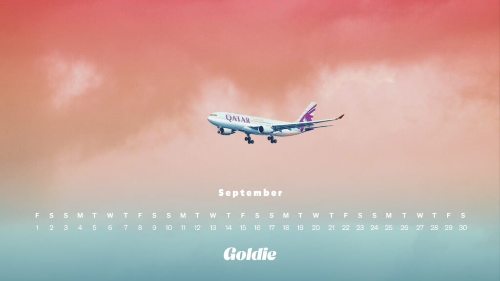 Airplane calendar wallpaper desktop