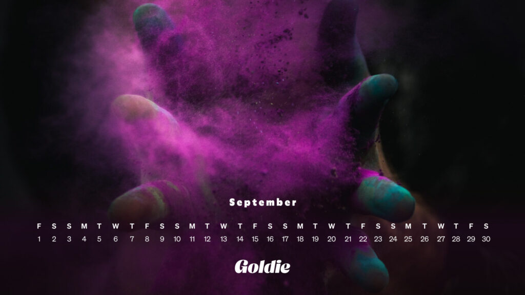 Purple dust calendar wallpaper desktop