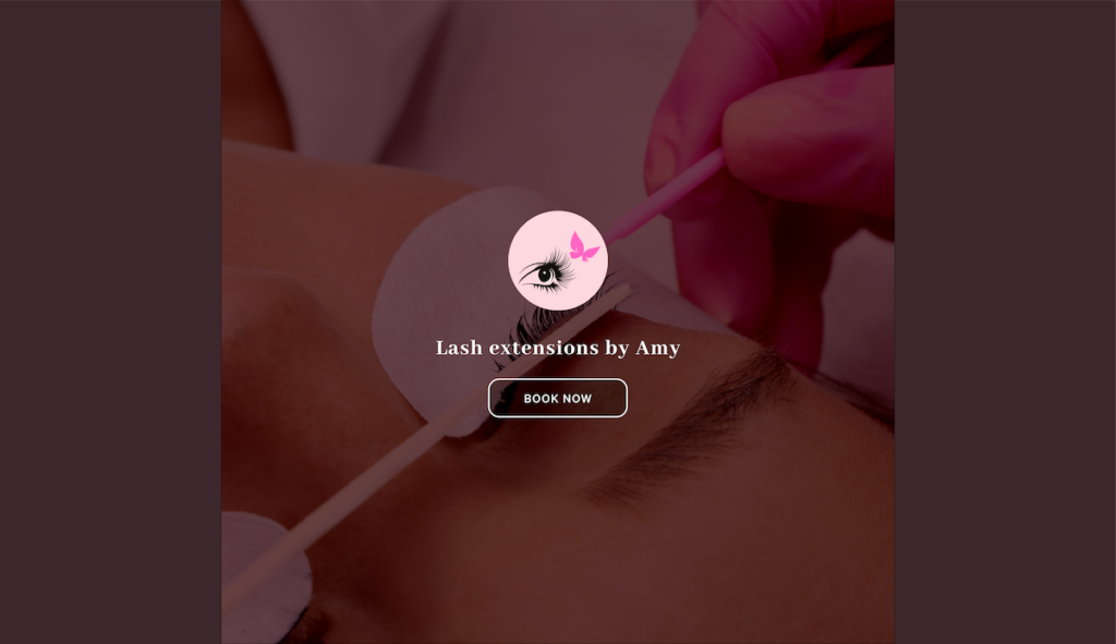 Goldie online booking for eyelash extension business