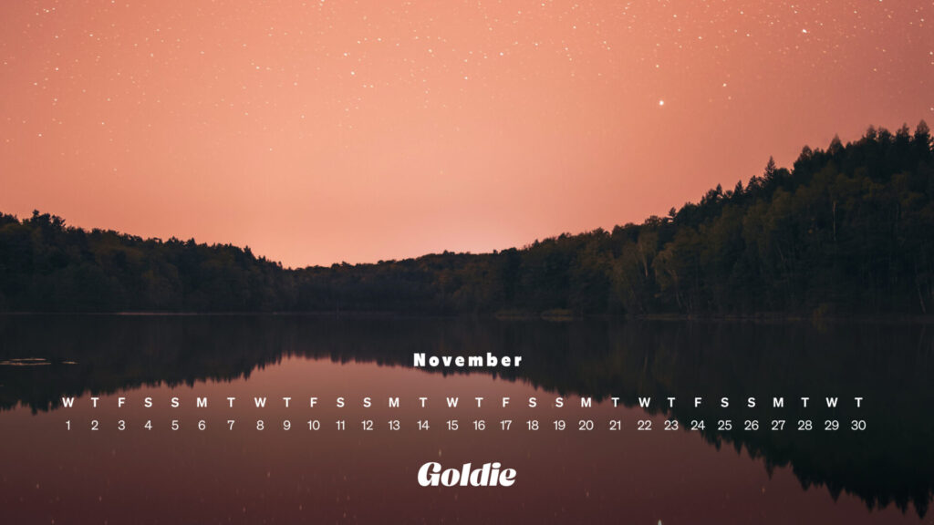 Starry Pink Sky Calendar Wallpaper Desktop