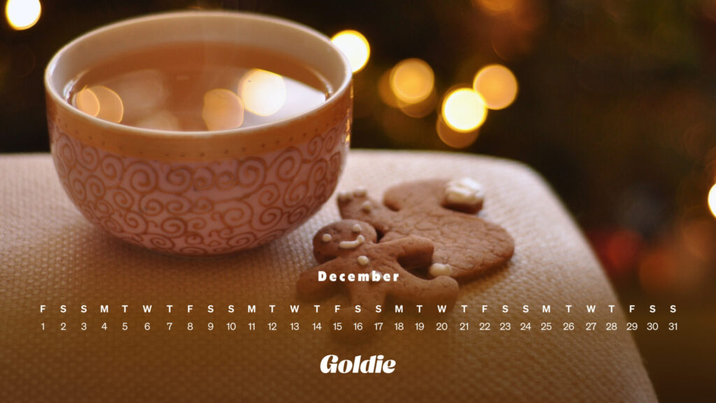 Gingerbread calendar wallpaper desktop