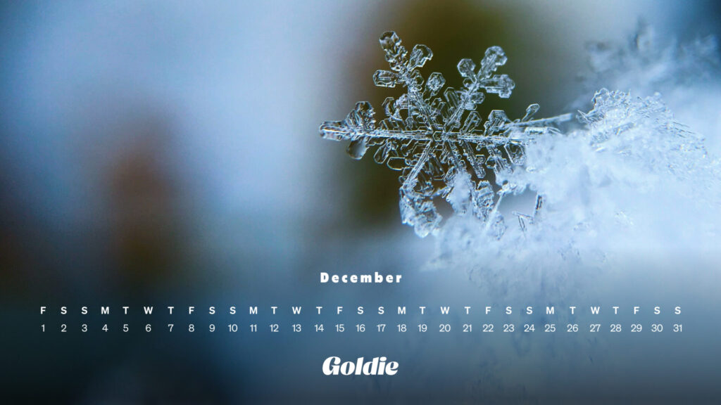 Snowflake symphony calendar wallpaper desktop