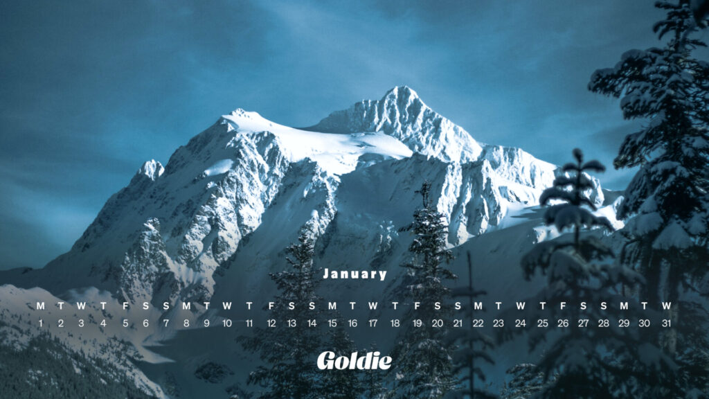 Glacial serenity calendar wallpaper desktop