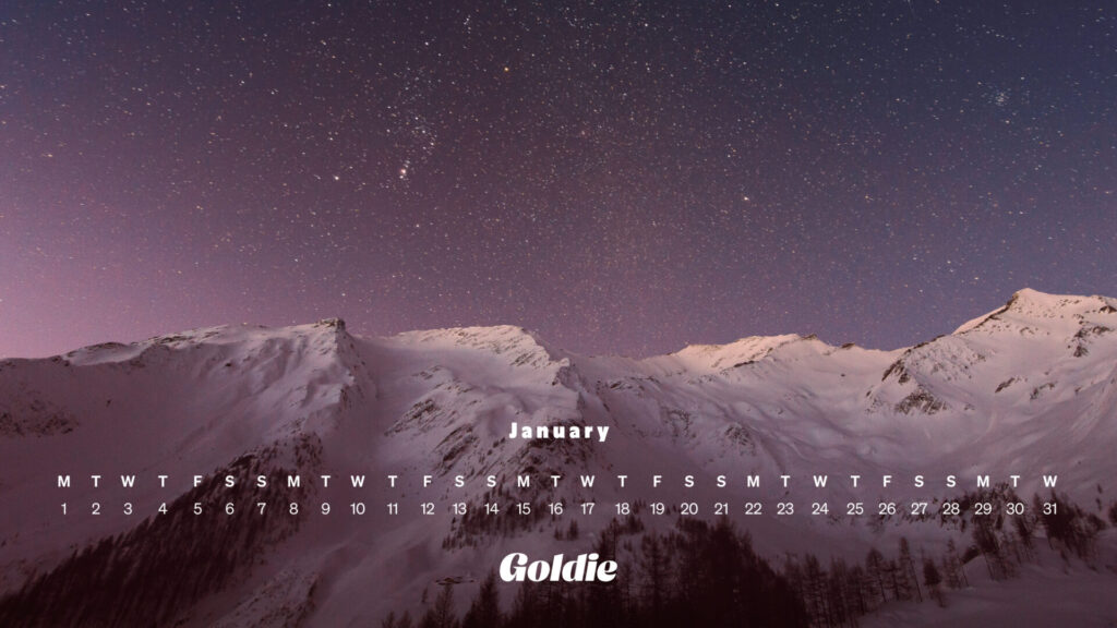 Mountain twilight calendar wallpaper desktop
