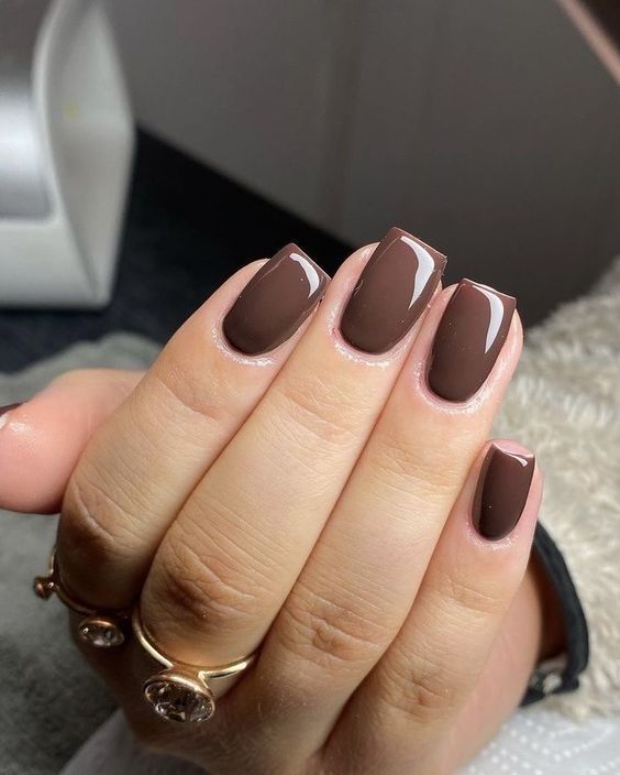 Chocolate brown nail ideas