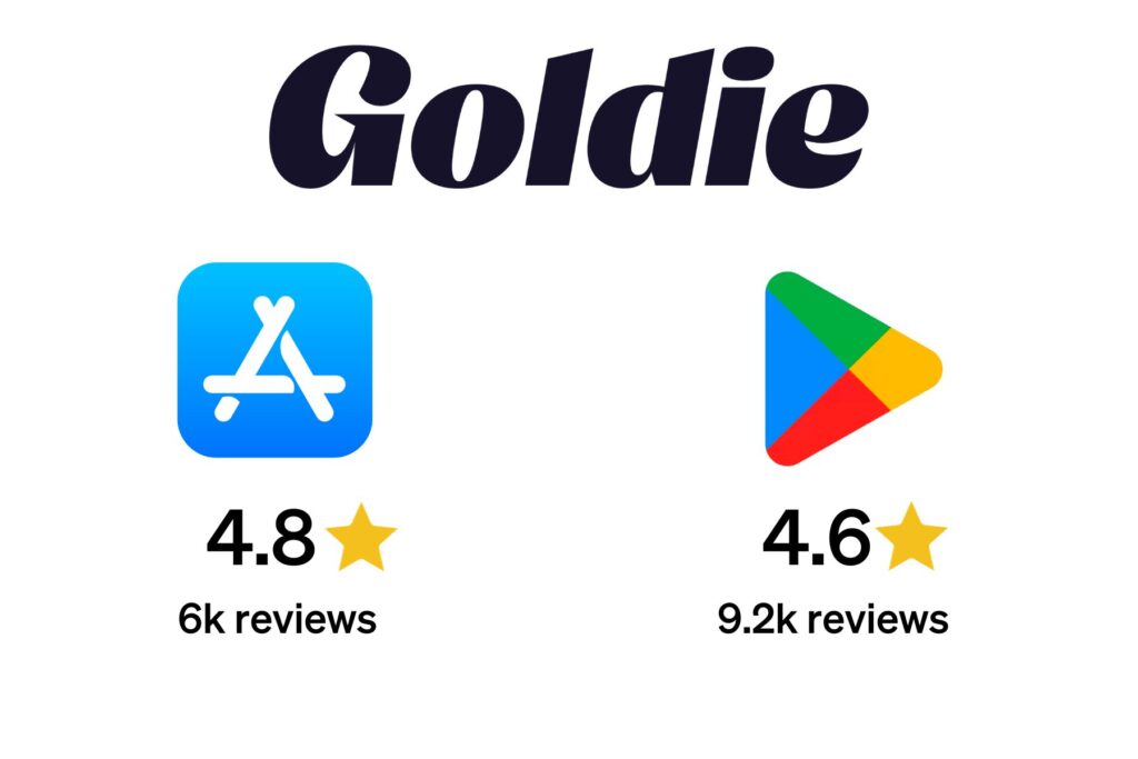 Goldie app rating