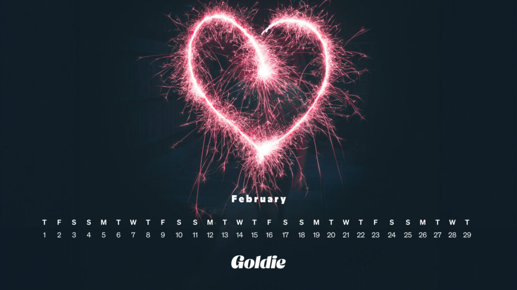 Heart fireworks calendar wallpaper desktop