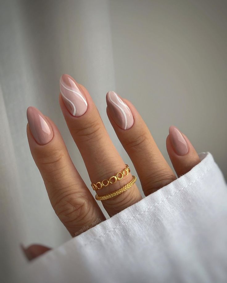 Nude almond nails