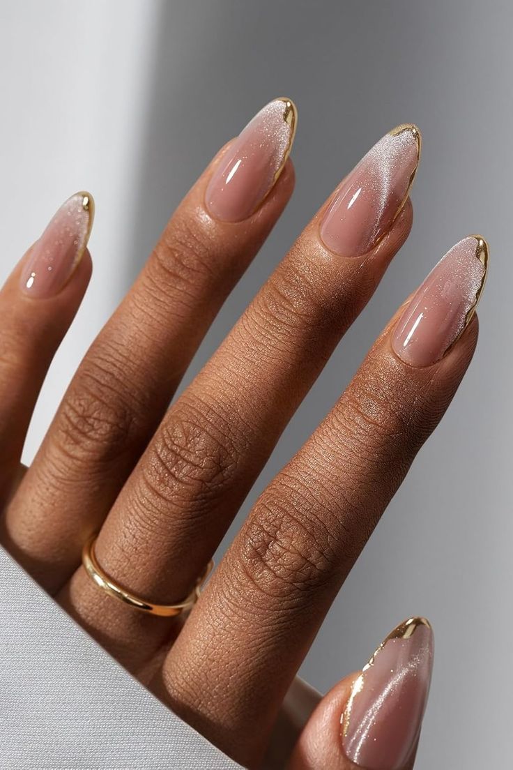 Nude velvet almond nails