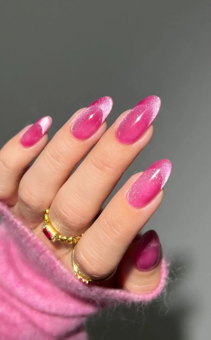 Pink velvet nail trend