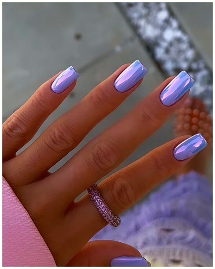 Purple iridescent nails