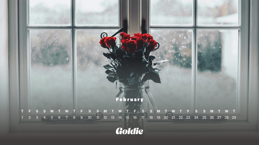 Red roses calendar wallpaper desktop