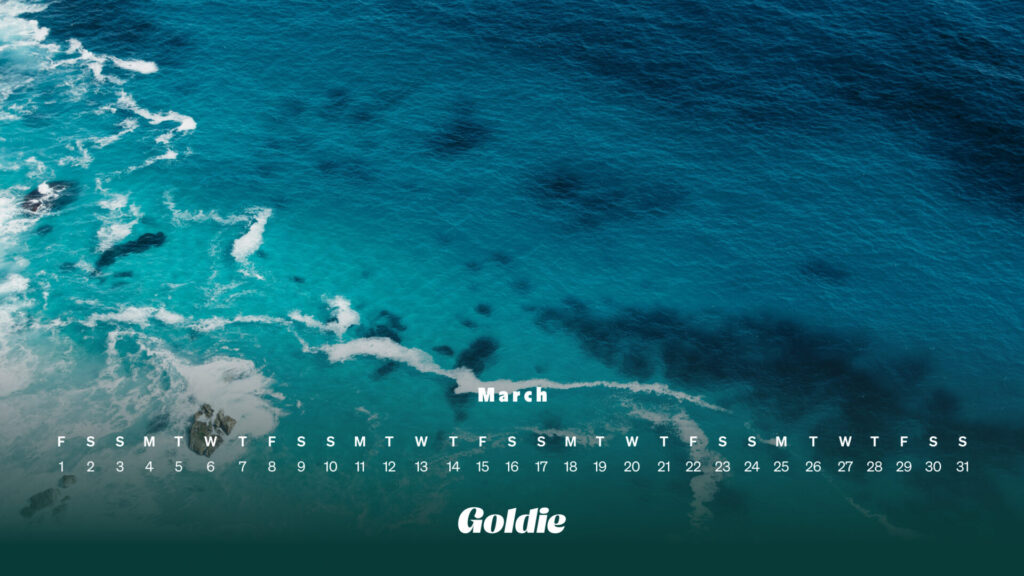 Secluded beach calendar wallpaper desktop