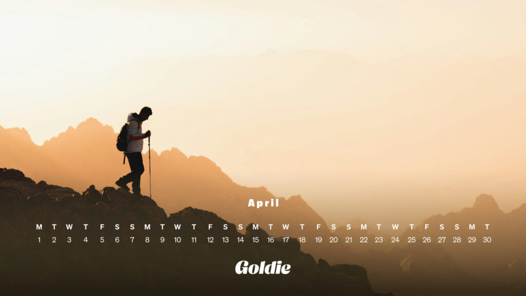 Spring hiking calendar wallpaper desktop