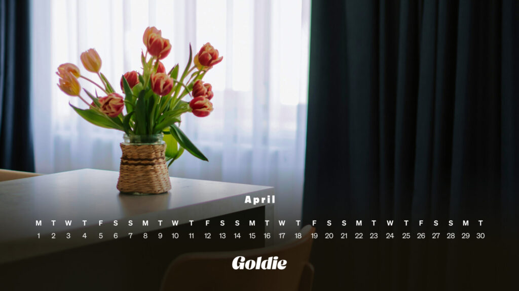 Tulips calendar wallpaper desktop
