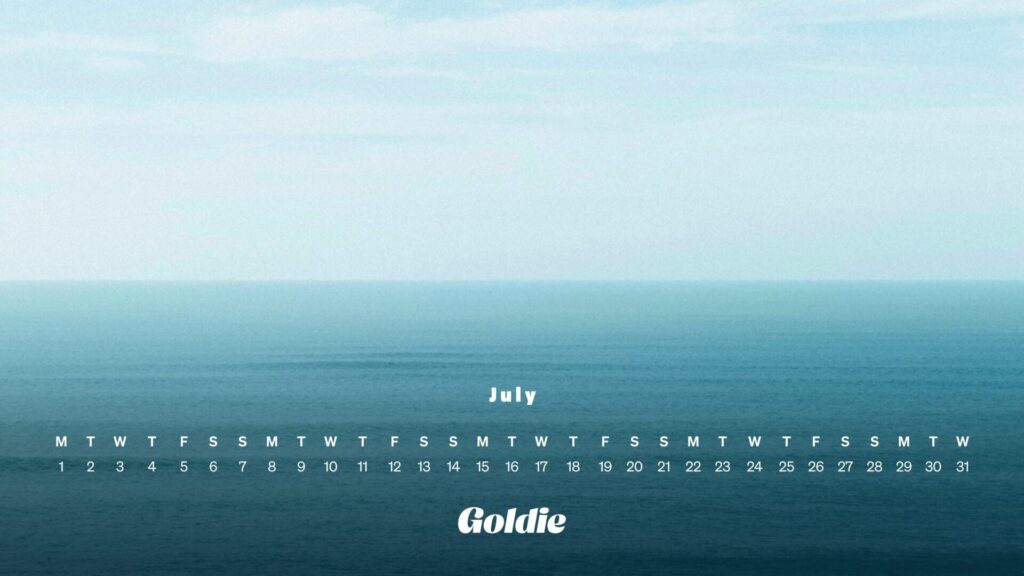 Blue paradise calendar wallpaper desktop