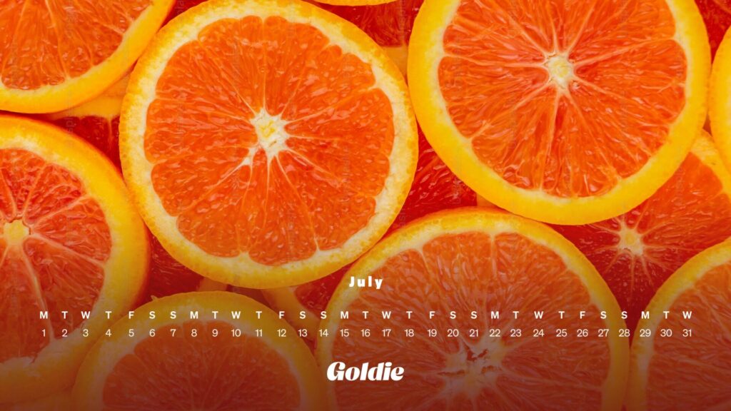 Orange slices calendar wallpaper desktop