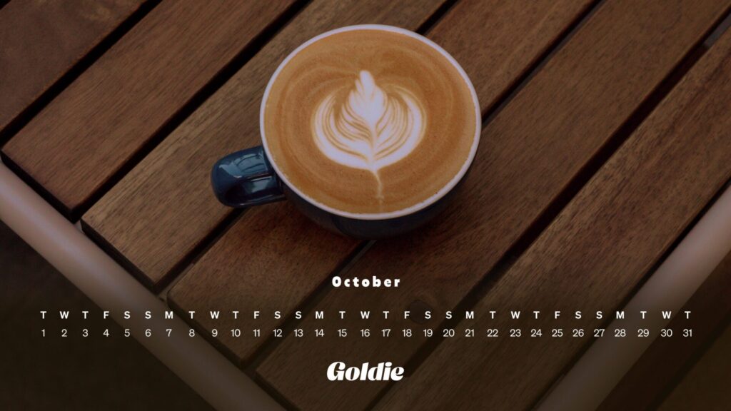 Capuccino time wallpaper calendar desktop