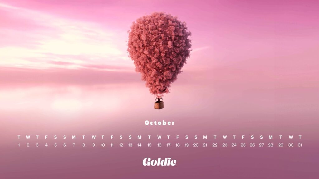 Pink baloon wallpaper calendar desktop