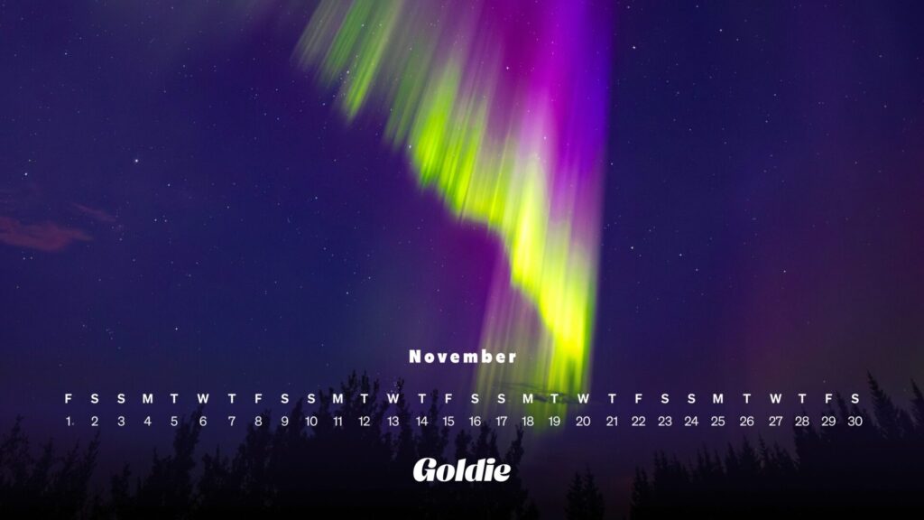 Colorful aurora borealis wallpapaer calendar desktop