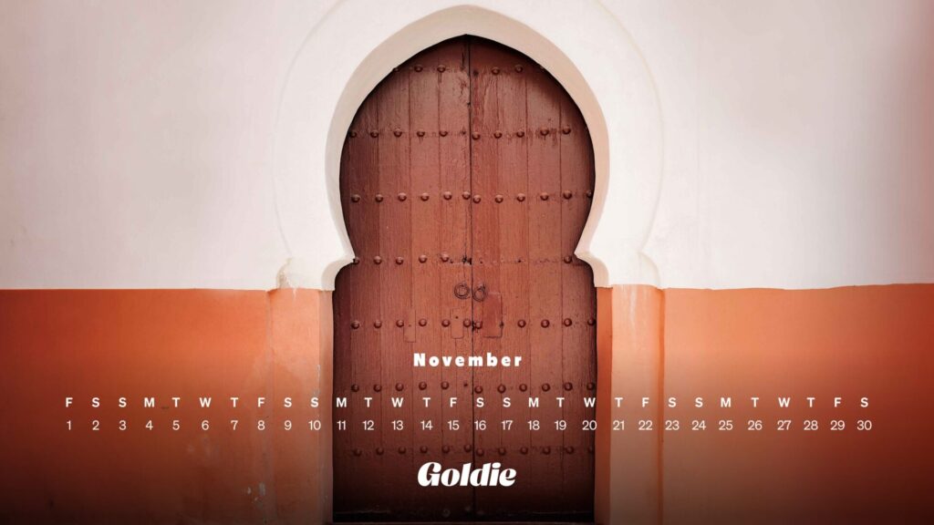 Moroccan arch wallpaper calendar desktop