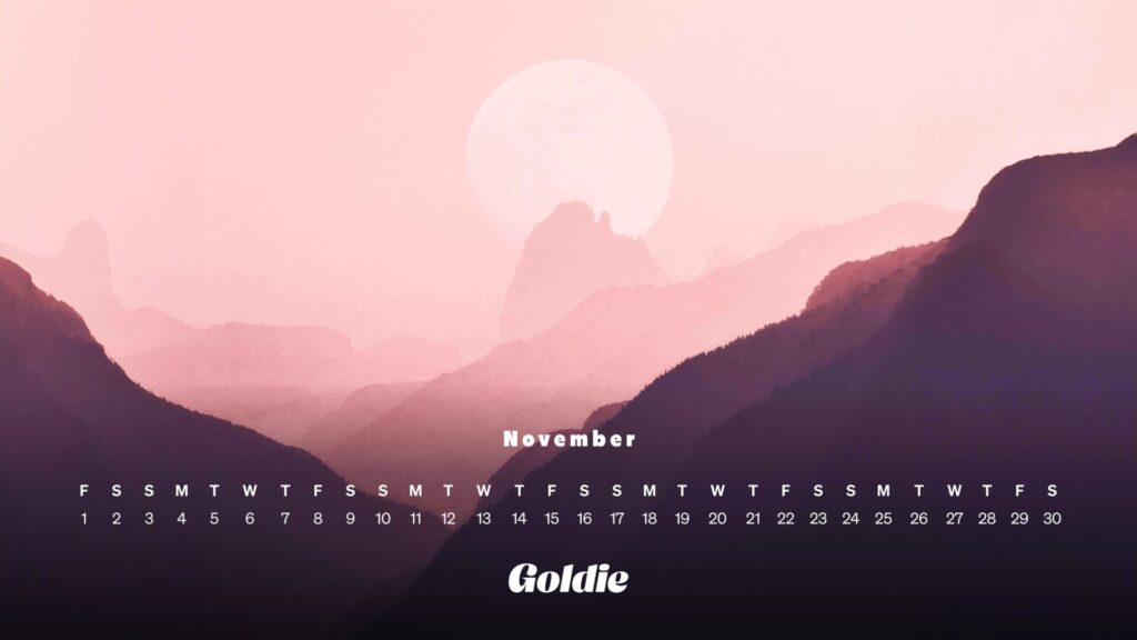 Pastel mountain sunset wallpaper calendar desktop