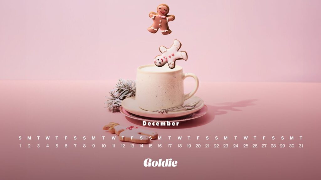 Gingerbreak latte calendar wallpaper desktop