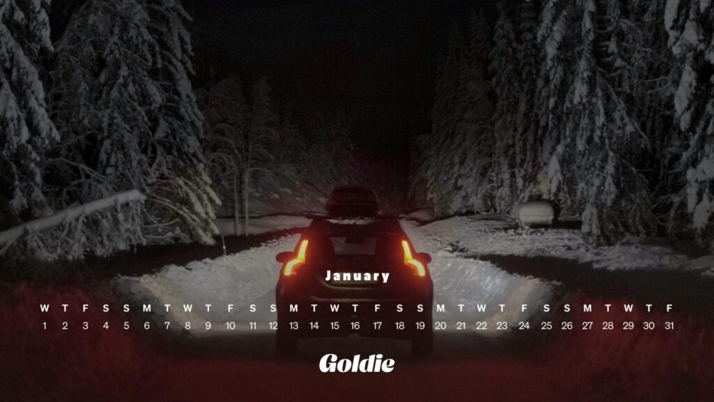 Night ride calendar wallpaper desktop